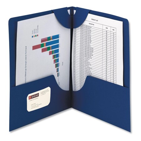 Made-To-Stick Two Pocket Folder, Dark Blue - 11 x 8.5 in. MA3748069